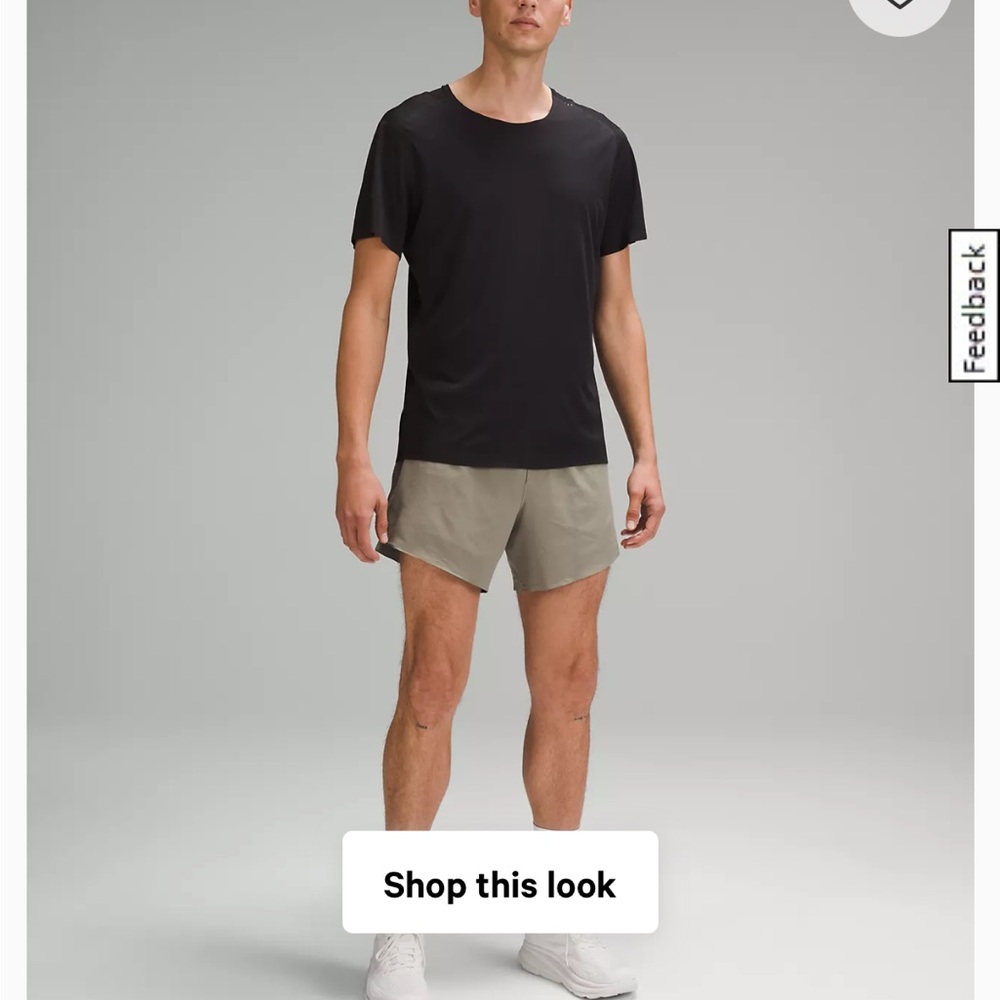 NWT Lululemon Fast and Free Lined men’s Short 6” in grey,,size XXL